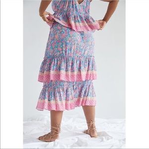 NWT Anthropologie PLUS Planty by Tracy Reese Midi Floral Print Skirt